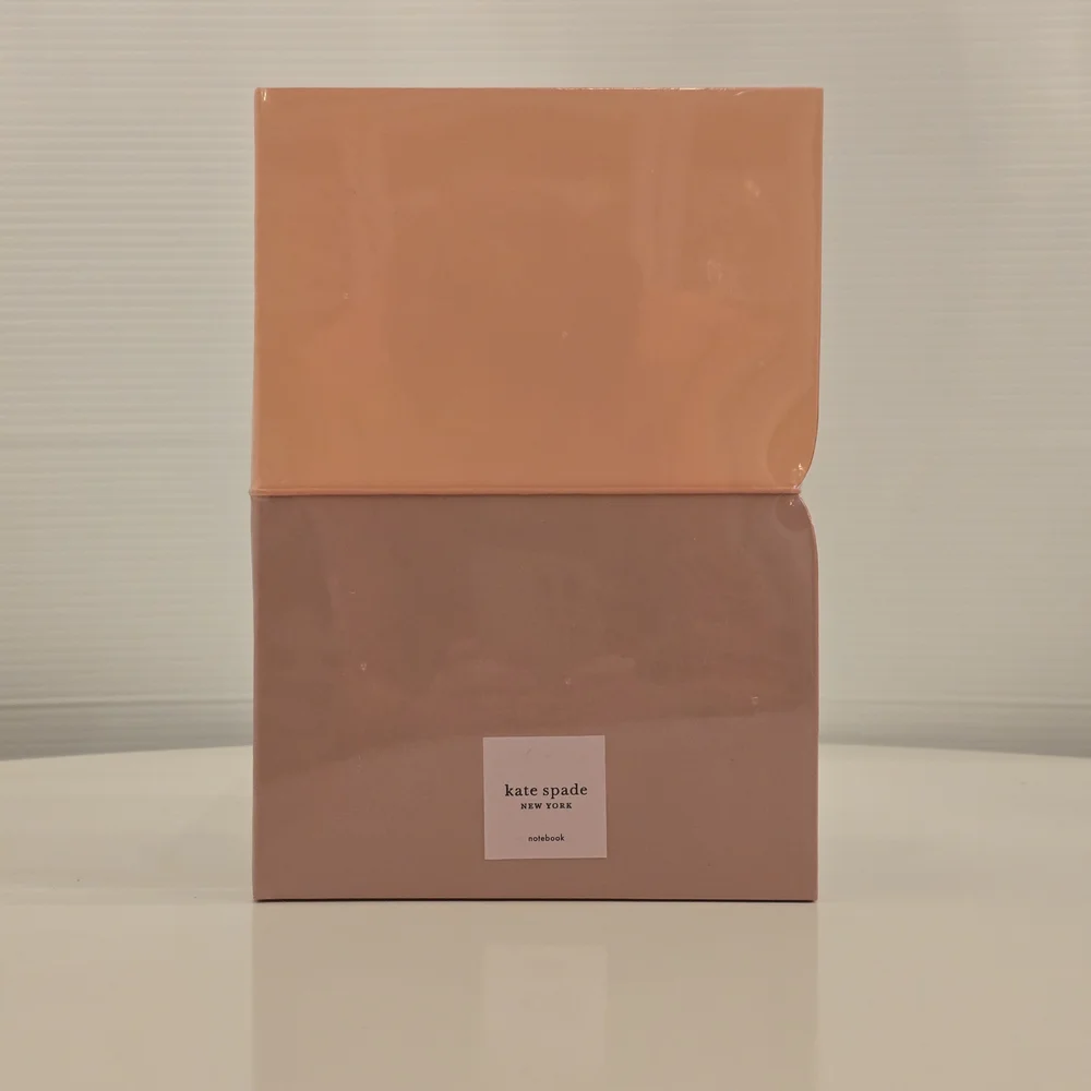 NWT kate spade Peach and Taupe Notebook with elastic closure